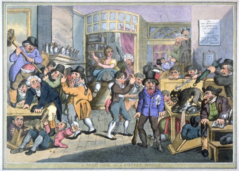 A Mad Dog in a Coffee House, by Thomas Rowlandson